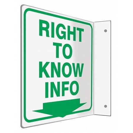 High Visibility Safety Sign, 8 in Height, 8 in Width, L-Shaped MPN:480W99