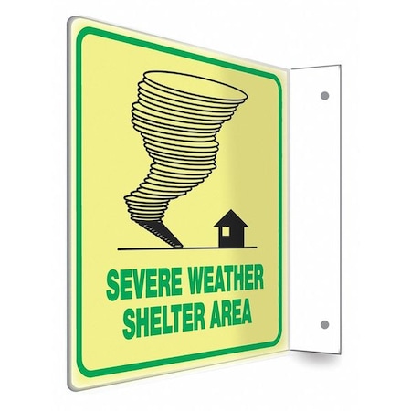 SEVERE WEATHER SHELTER AREA, PETG, 8 in x 8 in, Mounting Holes MPN:480X09