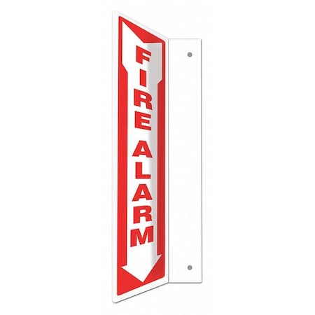 High Visibility Safety Sign, 24 in Height, 4 in Width, PETG, L-Shape Projection, English MPN:480X25