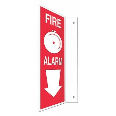 High Visibility Safety Sign, 12 in Height, 4 in Width, PETG, L-Shape Projection, English MPN:480X29