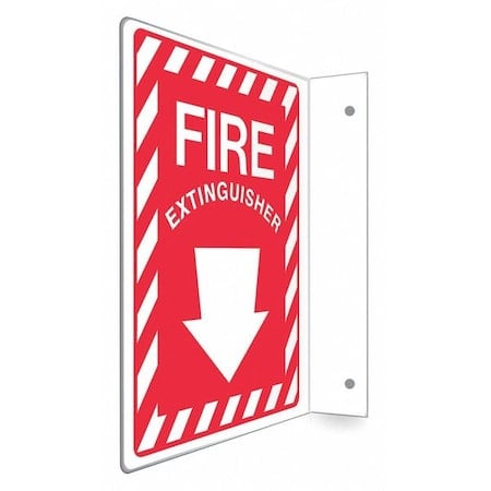 High Visibility Safety Sign, 12 in Height, 9 in Width, PETG, L-Shape Projection, English MPN:480X39