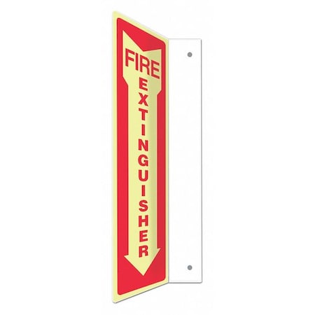 High Visibility Safety Sign, 18 in Height, 4 in Width, PETG, L-Shape Projection, English MPN:480X40