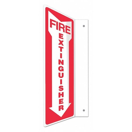 High Visibility Safety Sign, 12 in Height, 4 in Width, PETG, L-Shape Projection, English MPN:480X42