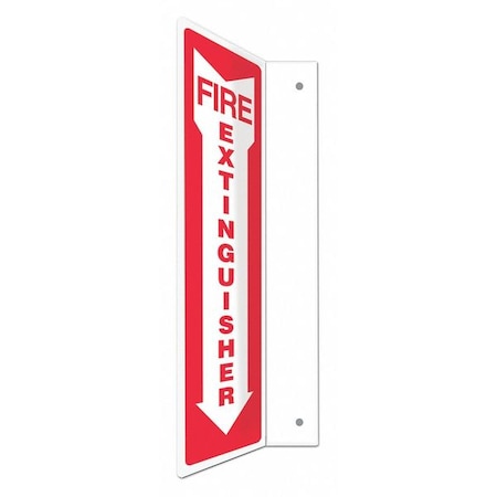 High Visibility Safety Sign, 18 in Height, 4 in Width, PETG, L-Shape Projection, English MPN:480X43