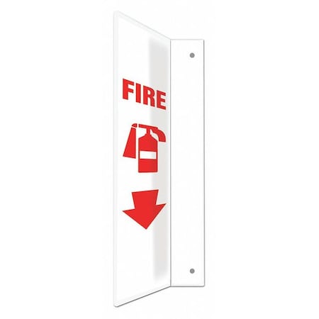 High Visibility Safety Sign, 18 in Height, 4 in Width, PETG, L-Shape Projection, English MPN:480X49