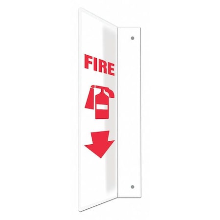 High Visibility Safety Sign, 24 in Height, 4 in Width, PETG, L-Shape Projection, English MPN:480X50