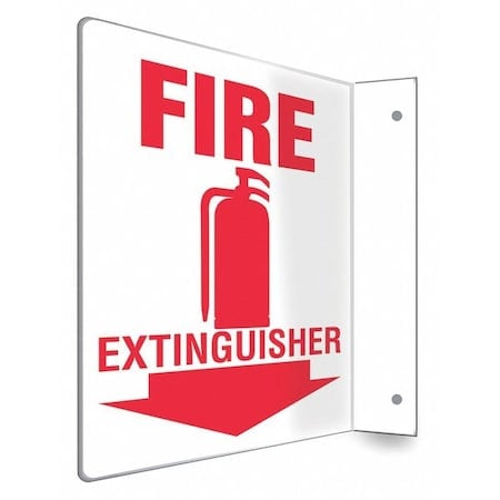 High Visibility Safety Sign, 8 in Height, 8 in Width, PETG, L-Shape Projection, English MPN:480X52