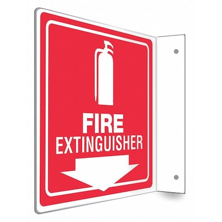 High Visibility Safety Sign, 8 in Height, 8 in Width, PETG, L-Shape Projection, English MPN:480X53