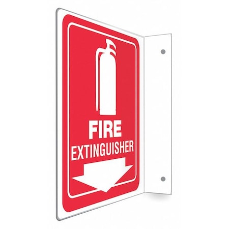 High Visibility Safety Sign, 12 in Height, 9 in Width, PETG, L-Shape Projection, English MPN:480X54