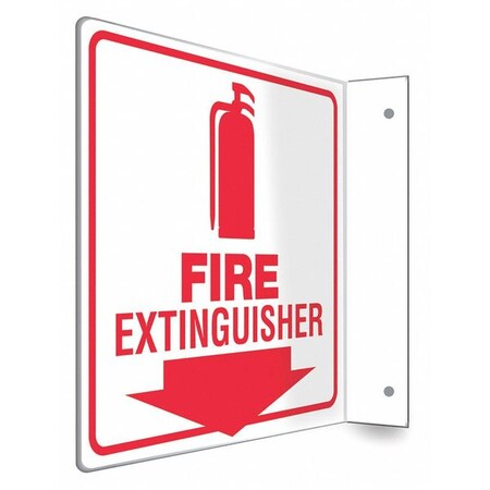 High Visibility Safety Sign, 8 in Height, 8 in Width, PETG, L-Shape Projection, English MPN:480X56