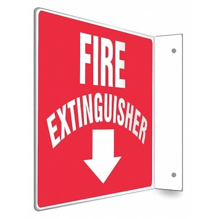 High Visibility Safety Sign, 8 in Height, 12 in Width, PETG, L-Shape Projection, English MPN:480X57