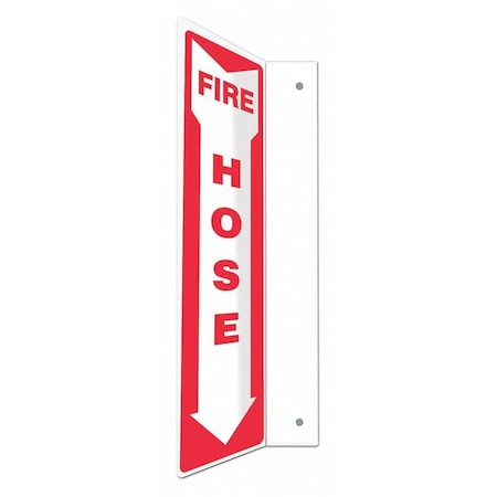 High Visibility Safety Sign, 18 in Height, 4 in Width, PETG, L-Shape Projection, English MPN:480X61