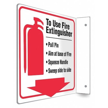 High Visibility Safety Sign, 8 in Height, 8 in Width, PETG, L-Shape Projection, English MPN:480X74