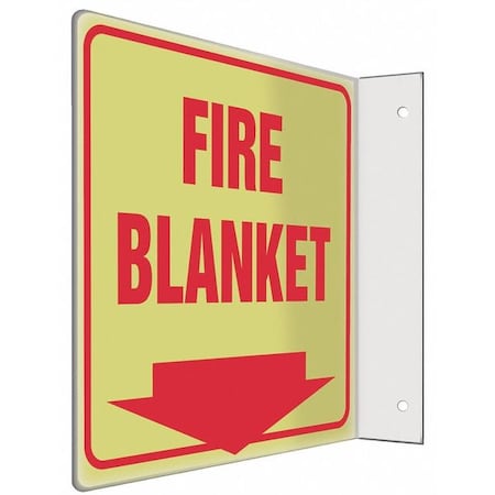 High Visibility Safety Sign, 8 in Height, 8 in Width, PETG, L-Shape Projection, English MPN:480X75