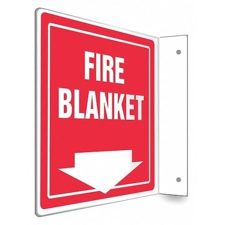 High Visibility Safety Sign, 8 in Height, 8 in Width, PETG, L-Shape Projection, English MPN:480X76