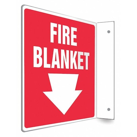 High Visibility Safety Sign, 8 in Height, 8 in Width, PETG, L-Shape Projection, English MPN:480X77