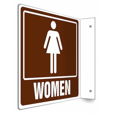 WOMEN, 8 in W x 8 in H, L-Shape Projection, PETG, 480X96 MPN:480X96