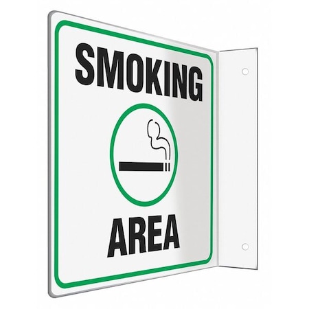 Safety Sign, 8 in H, 8 in W, PETG, L-Shape Projection, English, 480Y01 MPN:480Y01