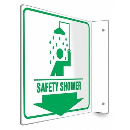 SAFETY SHOWER, 8 in W x 8 in H, L-Shape Projection, PETG, 480Y03 MPN:480Y03