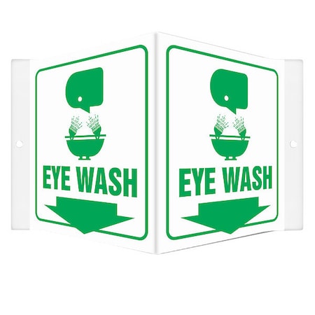 EYE WASH, 8 1/2 in W x 6 in H, V-Shape Projection, PETG, 480Y09 MPN:480Y09