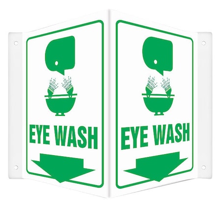 EYE WASH, 14 in W x 12 in H, V-Shape Projection, PETG, 480Y10 MPN:480Y10