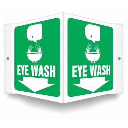 EYE WASH, 8 1/2 in W x 6 in H, V-Shape Projection, PETG, 480Y12 MPN:480Y12