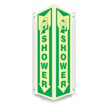 SHOWER, 7 1/2 in W x 18 in H, V-Shape Projection, PETG, 480Y17 MPN:480Y17