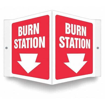 BURN STATION, 8 1/2 in W x 6 in H, V-Shape Projection, PETG, 480Y27 MPN:480Y27