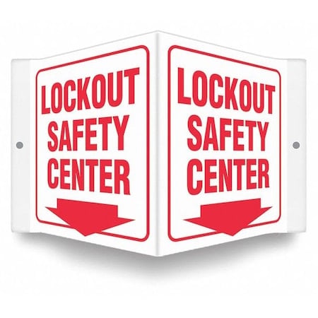 High Visibility Safety Sign, 6 in Height, 8 1/2 in Width, PETG, V-Shape Projection, English MPN:480Y40