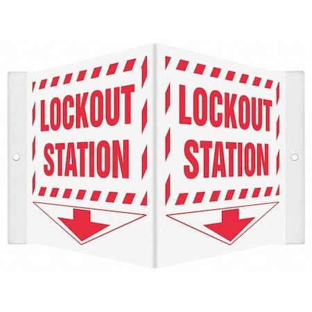 High Visibility Safety Sign, 6 in Height, 8 1/2 in Width, PETG, V-Shape Projection, English MPN:480Y41