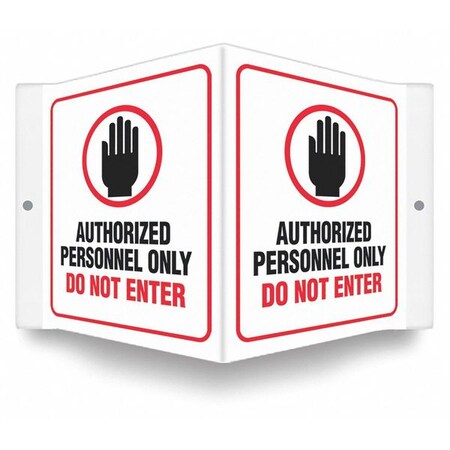 High Visibility Safety Sign, 6 in Height, 8 1/2 in Width, PETG, V-Shape Projection, English MPN:480Y46