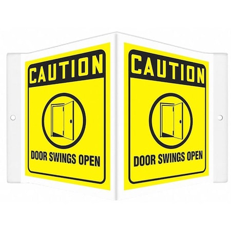 DOOR SWINGS OPEN, 8 1/2 in W x 6 in H, V-Shape Projection, PETG, 480Y51 MPN:480Y51