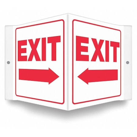 Exit Sign, Plastic, 8-1/2