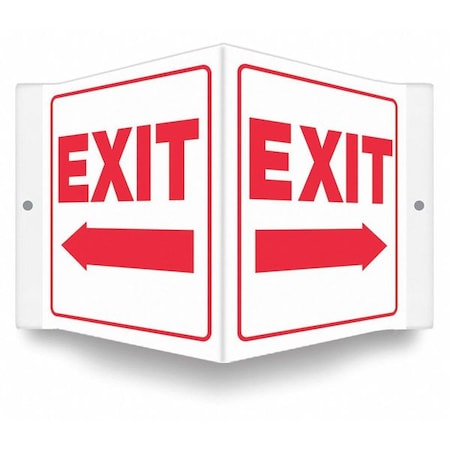 Exit Sign, Plastic, 8-1/2
