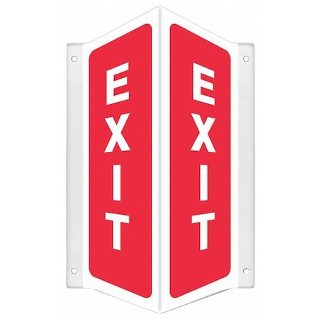 Exit Sign, Plastic, 7-1/2