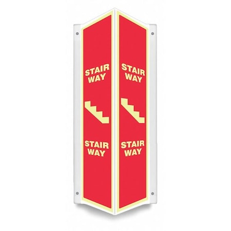 STAIR WAY, 7 1/2 in W x 24 in H, V-Shape Projection, PETG, 480Y67 MPN:480Y67