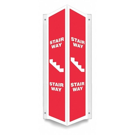 STAIR WAY, 7 1/2 in W x 24 in H, V-Shape Projection, PETG, 480Y68 MPN:480Y68