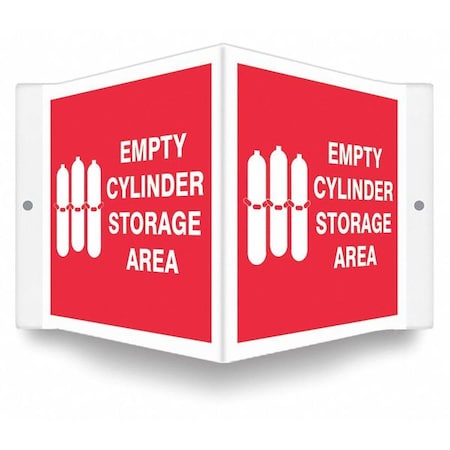 High Visibility Safety Sign, 6 in H, 8 1/2 in W, PETG, V-Shape Projection, English, 480Y69 MPN:480Y69