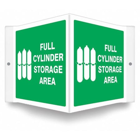 High Visibility Safety Sign, 6 in H, 8 1/2 in W, PETG, V-Shape Projection, English, 480Y70 MPN:480Y70