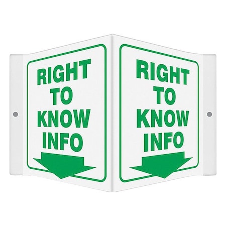 High Visibility Safety Sign, 6 in Height, 8 1/2 in Width, V-Shaped MPN:480Y81