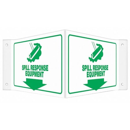 High Visibility Safety Sign, 8 in H, 18 in W, PETG, V-Shape Projection, English, 480Y84 MPN:480Y84