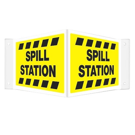 High Visibility Safety Sign, 8 in H, 18 in W, PETG, V-Shape Projection, English, 480Y86 MPN:480Y86