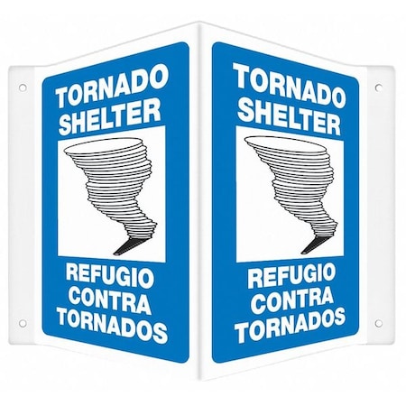 TORNADO SHELTER/REFUGIO CONTRA TORNADOS, 14 in W x 12 in H, V-Shape Projection, PETG, 480Y89 MPN:480Y89