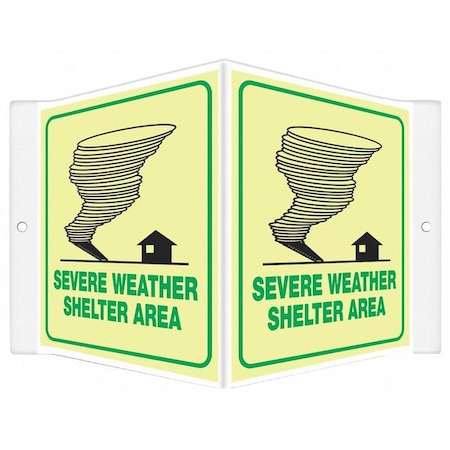 SEVERE WEATHER SHELTER AREA, PETG, 6 in x 8 1/2 in, Mounting Holes MPN:480Y90