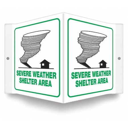 High Visibility Safety Sign, 6 in Height, 8 1/2 in Width, PETG, V-Shape Projection, English MPN:480Y91