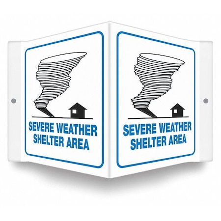 High Visibility Safety Sign, 6 in Height, 8 1/2 in Width, PETG, V-Shape Projection, English MPN:480Y92
