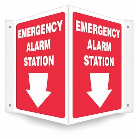 High Visibility Safety Sign, 12 in Height, 14 in Width, PETG, V-Shape Projection, English MPN:480Z03