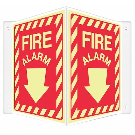 High Visibility Safety Sign, 12 in Height, 14 in Width, PETG, V-Shape Projection, English MPN:480Z04