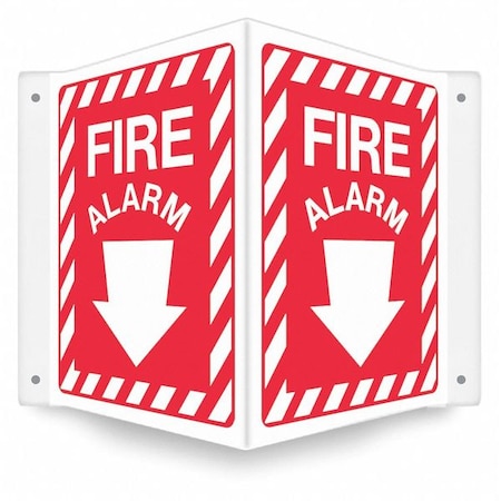 High Visibility Safety Sign, 12 in Height, 14 in Width, PETG, V-Shape Projection, English MPN:480Z05