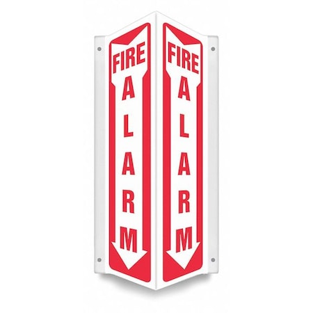 High Visibility Safety Sign, 18 in Height, 7 1/2 in Width, PETG, V-Shape Projection, English MPN:480Z06
